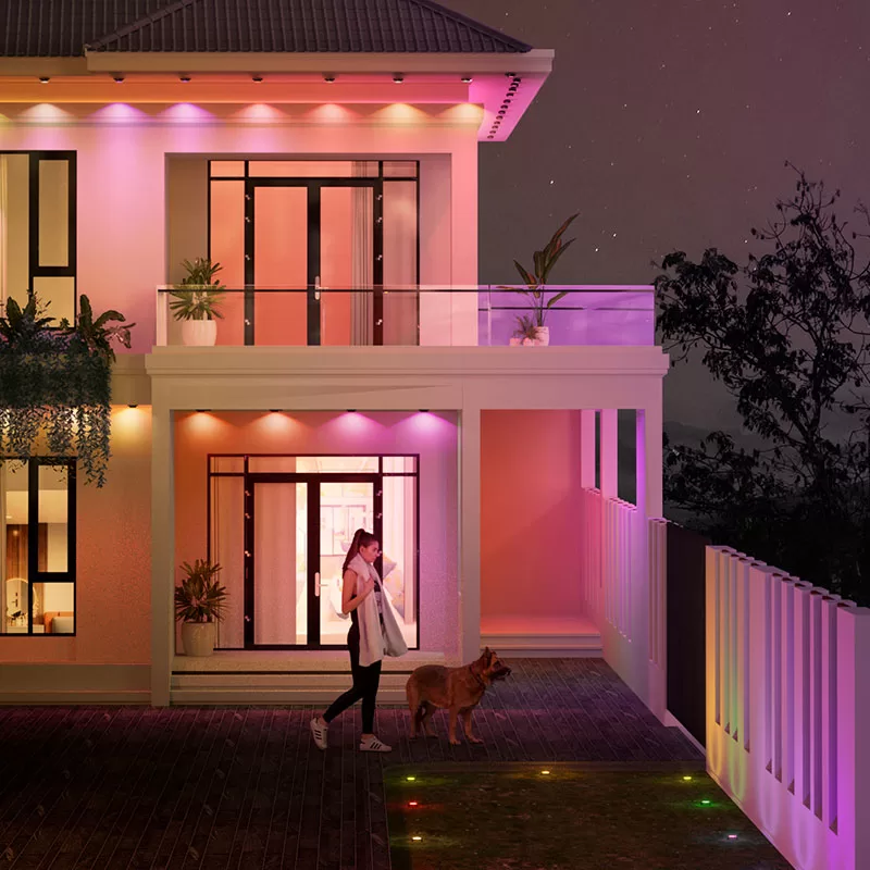 WIFI+RF433 Smart Permanent Outdoor String Lights kit-2