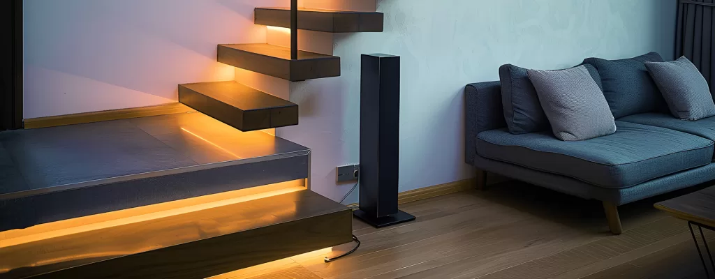 COB smart LED strip kit installed in a bedroom ambient lighting project