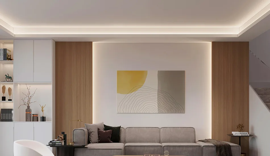 Cove lighting with a seamless wash of light