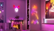 DIY modular hexagon wall light, customizable RGBIC panel gaming ambient light